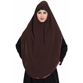 Premium Instant Hijab- Brown